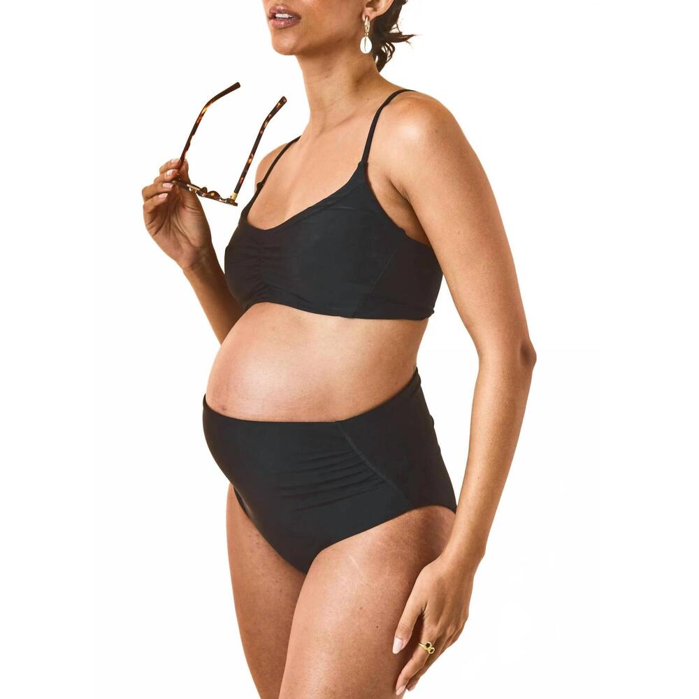 NEW HATCH the zanzibar maternity bikini in black